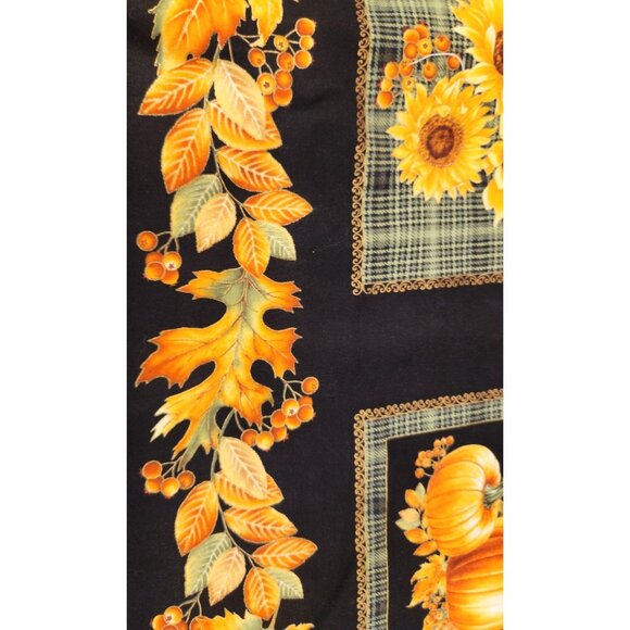 Autumn Elegance Fall Fabric Panel Sunflowers Pumpkins 24"x44" Quilting Cotton - Picture 4 of 16